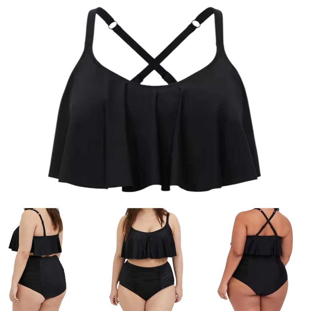 Torrid Wireless Straight Flounce Bikini Top 1X 14/16